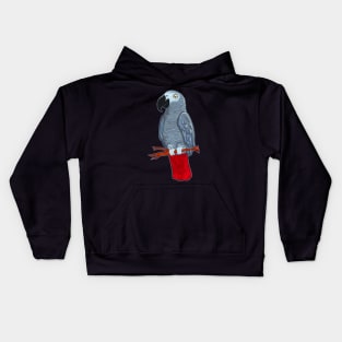 African Grey Parrot Kids Hoodie